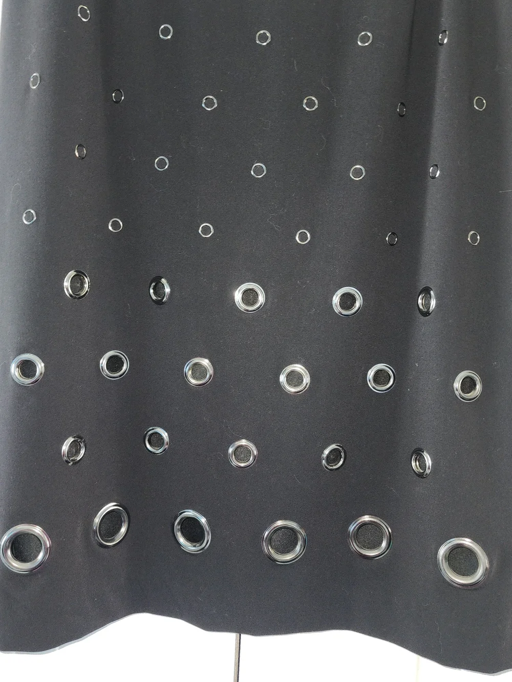 Punk Inspired Bold Pencil Skirt with Silver Eyelet Accents Size 10